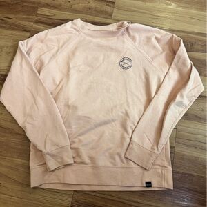 HSS | M | Logo crewneck fleece sweatshirt | minimalist | peach pink tan | soft